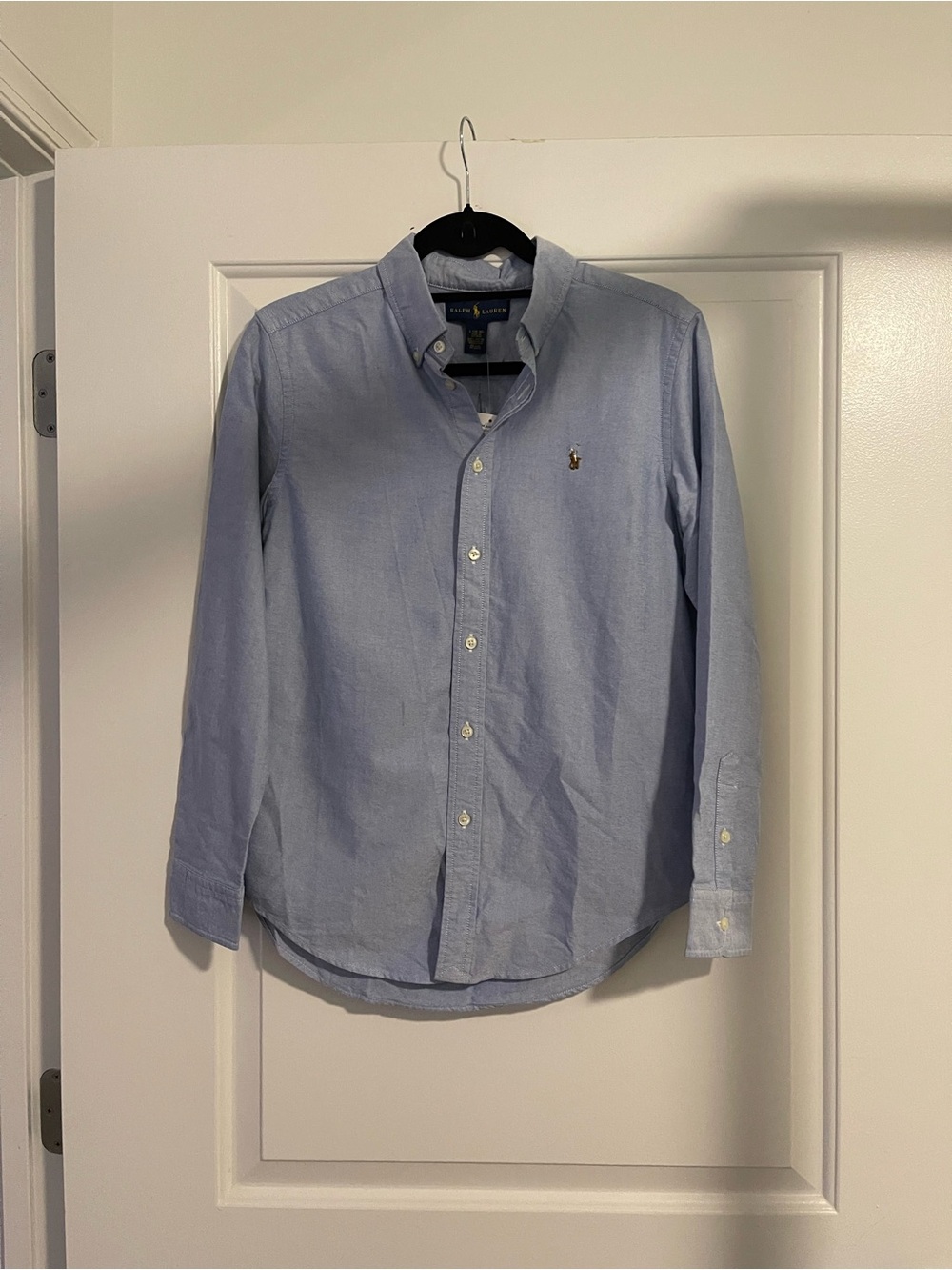 Boys Polo Ralph Lauren Light Blue Oxford Button-Down Shirt - Size L NWT
